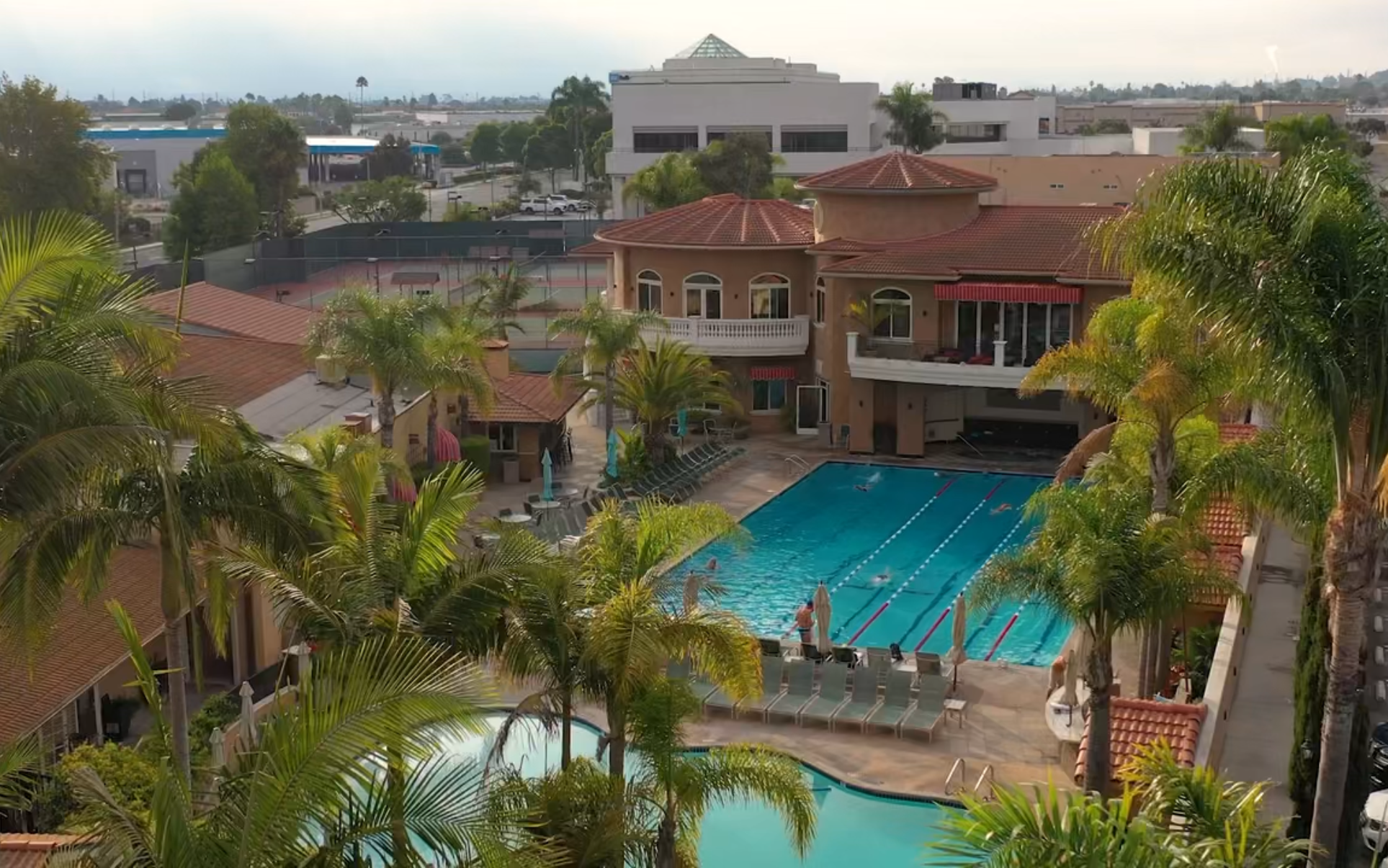 Kids enjoying the pool at South End Club on a sunny summer day
